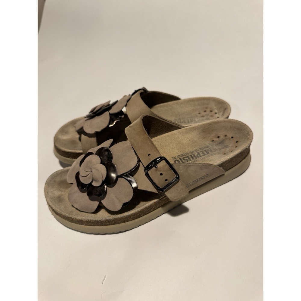 P22 Mephisto Violette Leather Thong Brown Tan Women Sandals 37 size 7 - Picture 5 of 8